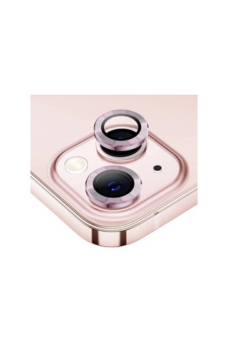 Apple İphone 13 Mini Kamera Koruyucu Lens Mercek Metal Çerçeveli 2li Set Gümüş Gri Silver