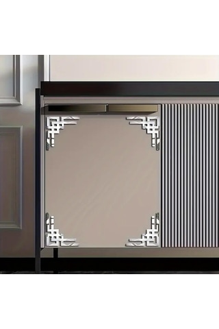 Düz Köşe Pleksi Ayna 4 Adet - Silver Gümüş