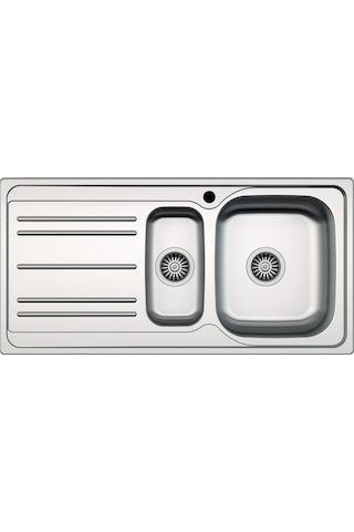 Hafele Capua 05 Dekorlu Sol Damlalıklı Paslanmaz Çelik Mutfak Eviyesi Inox 100 x 50 CM