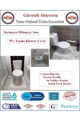Gross Avm Hela Taşını Klozete Çevirme Aparatı - Tuvalet Taşını Klozete Dönüştürücü Alt Levha Beyaz