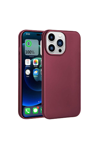 Apple Uyumlu iPhone 14 Pro Max Uyumlu Zore Premier Silikon Kılıf-mürdüm Mürdüm -