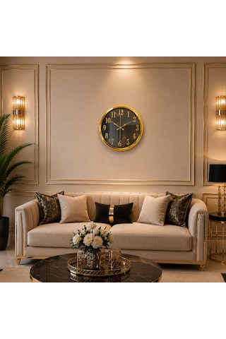 Gold Luxury Aynalı 40 X 40 Cm Duvar Saati
