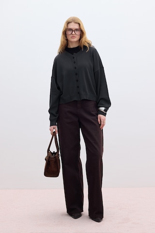 Yumuşak Dokulu Oversize Triko Hırka Antrasit Antrasit