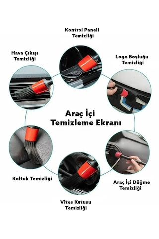 Oto Detay Fırçası Seti 5'li Kaliteli Detaylı Farklı Boyutlar,5li