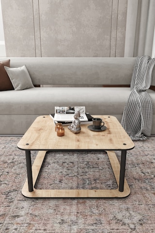 Arzum Home Hole Masivo Orta Sehpa 70x70 Kare Safir Meşe Meşe