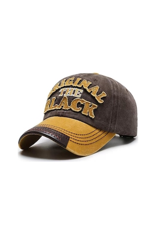Valkyrie Original The Black Nakışlı Unisex Beyzbol Şapkası Vintage Eskitme Pamuk Ayarlanır Kahve Sarı kahverengi
