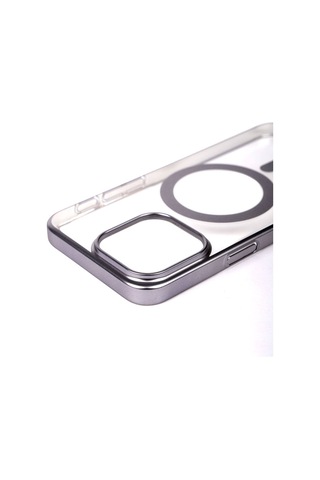 Zeyline Apple Uyumlu iPhone 15 Pro Wireless Şarj Özellikli Sert Pc Zore Mat Riksos Magsafe Kapak-lacivert