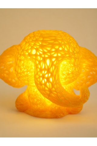 Sevimli Fil Çocuk Odası Gece Lambası 3d Tasarım Led Işıklı Masaüstü Mesh Dekor Hediyelik Sarı