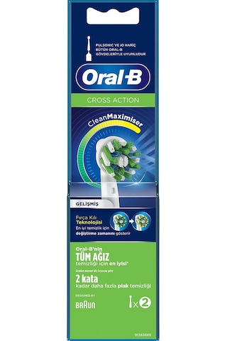 Oral-B Cross Action Clean&Maximiser Şarjlı Diş Fırçası Yedek Başlığı 2'li