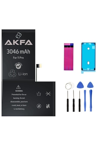 Akfa Apple Uyumlu iPhone  11 Pro Telefon Batarya- 3046 Mah Tamir Seti Model:848cymp8342