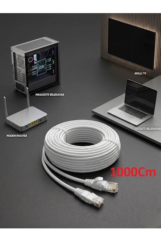 10mt Cat6 Ethernet Kablosu, Ev Ve Ofis Ağlarında Yüksek Hızlı İnternet Ve Veri Aktarımı 1000mbps Rj45 Kablo