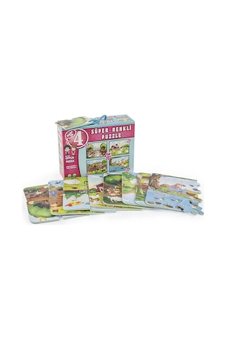 Dıy Toy Çiftlik Süper Renkli Puzzle 4 Adet Puzzle 5 Adet
