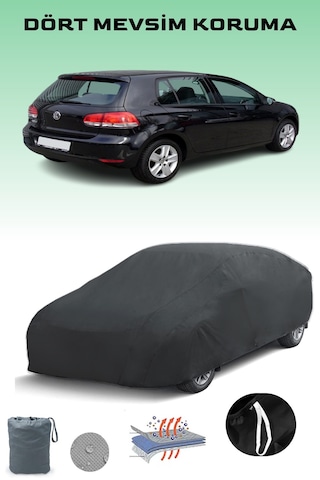 Siyah, Volkswagen Golf Vı 5 Kapılı 2008 - 2012, Araba Brandası, Oto Örtüsü, Araba Çadırı Siyah