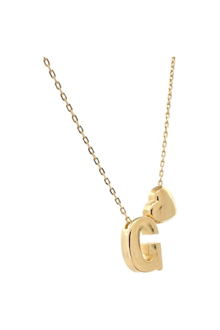 Altın Nesil - 14 Ayar G Harfli Kalpli Hayalet Zincir Altın Kolye