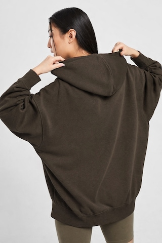 Nike Sportswear Essentials Oversize Fleece Full Zip Hoodie Kadın Oversize Kapüşonlu Sweatshirt Kahverengi Kahverengi