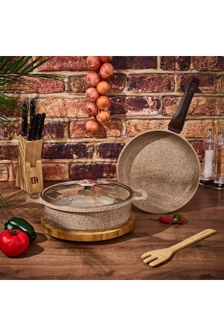 Amboss Montana 3 Parça Tava Seti - Bej - 26 Cm Bej