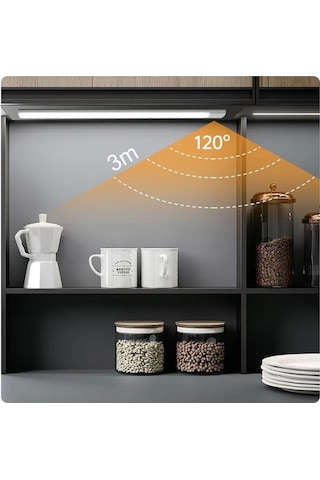 Beyaz Led Işık Kabine Aydınlatma Pır Hareket Sensörü Led Usb Şarj Edilebilir Siyah Alüminyum Mutfak Dolapları Işıklar Aydınlatma Ultra-ince 10cm