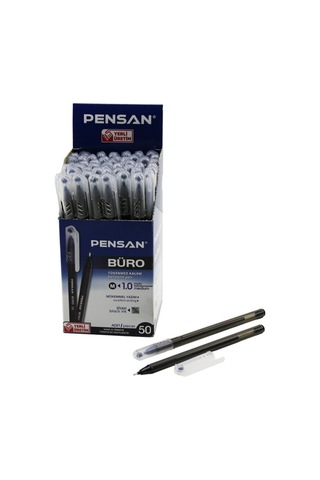 4 Adet Tükenmez Kalem Siyah Renk 1.0 Mm Medium Uç, Kapaklı Ergonomik Gövde, Akıcı Mürekkep, Ballpoint Pen, Black
