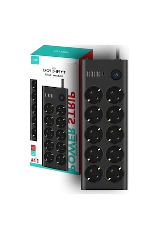 10'lu Termal Akım Korumalı Priz Seti - 3x Usb Ve 1x Type-c Giriş 0