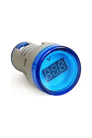 Mini Dijital Voltmetre 22mm Ac 60-500v Led Mavi Işık