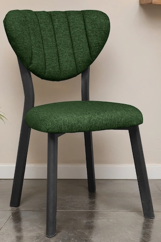 Nemeron Mutfak Masa Sandalyesi Kafe Restoran Yemek Odası Çizgili Yarmalı Sandalye Silinebilir - Yeşil Haki