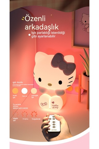 Hellokitty Gece Lambası Başucu Lambası 1 Diğer