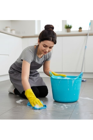 Turkuaz, Esnek Plastik Kova 20 Litre, Temizli Kovası, Esneyebilen Oyuncak Ve Çamaşır Sepeti Turkuaz
