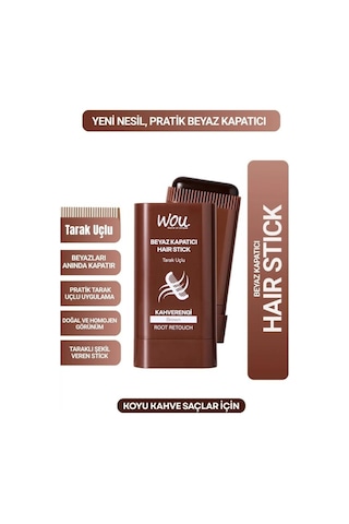 Wou Beyaz Kapatıcı Tarak Uçlu Hair Stick 15 Gr Kahverengi