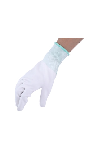 Elektronik İşçisi İçin Antistatik Kaymaz Eldiven Pu Kaplamalı Avuç İçi Parmak Kısmı M