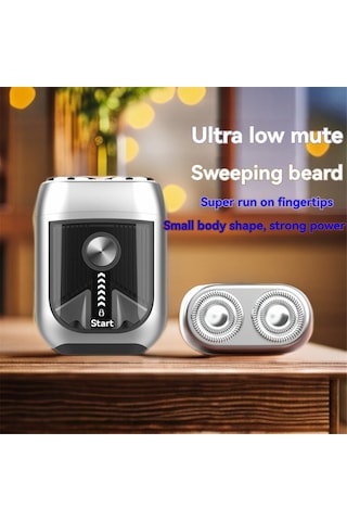 Xiaaokeji Elektrikli Şarj Edilebilir Manyetik Çift Başlıklı Tıraş Makinesi Teneke Rengi