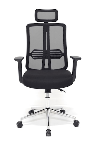 Zeon Büro Ofis Sistemleri // Comfort Black Krom Ofis Koltuğu Makam Koltuğu Çalışma Koltuğu Siyah