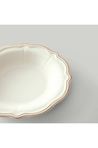 Linens Cinnamon Porselen 23 Cm Çukur Tabak Ekru-kahve Ekru