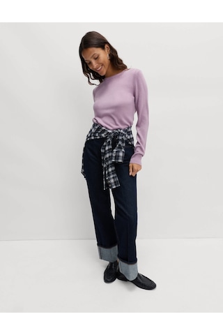 Marks & Spencer Süper Yumuşak Yuvarlak Yaka Kazak T38001185 Lila
