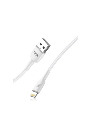 Linktech K601 Safe USB - Lightning 3A Data ve Şarj Kablosu Beyaz 1M