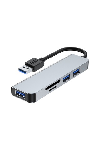 Reedark 2103u Usb Çok Fonksiyonlu Hub: Usb3.0 + 2xusb2.0 + Tf/sd Kart Okuyucu, 5.0gbps Hızlı Veri Transferi, Uzay Gri Abs+alüminyum