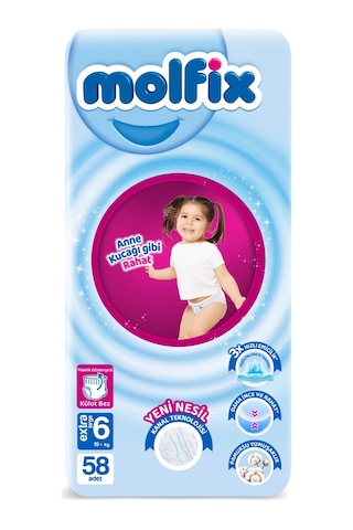 Molfix Külot Bebek Bezi 6 Numara Extra Large Ultra Fırsat Paketi 58 Adet