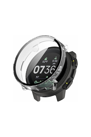 Suunto Dikey Saat Kılıfı Temperli Cam Ekran Koruyuculu Entegre Darbeye Dayanıklı Kapak - Şeffaf