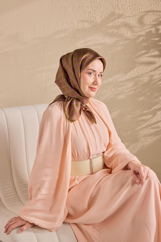 Silk Home Twill İpek Eşarp Zincir Yeşil Kahve Çok Renkli