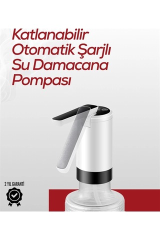 Hubrendy Tekno Uzun Şarj Süreli Su Pompası Tek Tuşla Başlat/durdur Cam Damacana Uyumlu Enerji 614502