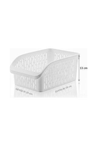 5 Adet Büyük Buzdolabı Raf Düzenleyicisi 29x20x13 Cm Beyaz