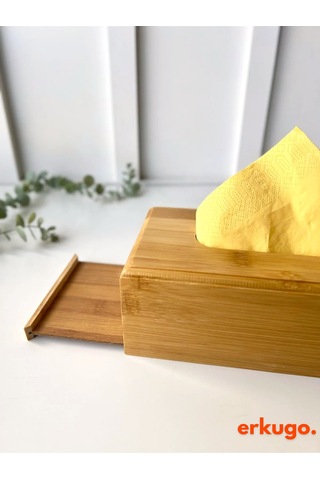 Büyük Boy Bambu Peçetelik - Masaüstü Peçetelik, Bambu Kağıt Mendil Kutusu Bambu