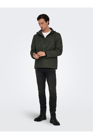 Only & Sons Onsluke Waterproof Jacket Otw Vd Erkek Gri Mont - 22031606 Siyah