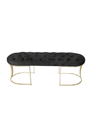 VİEGO GOLD ANTRASİT-Kapitoneli Model Puf&Bench&Koltuk-Oturak-Uzun Makyaj Puff-Yatak Odası Ucu&Önü
