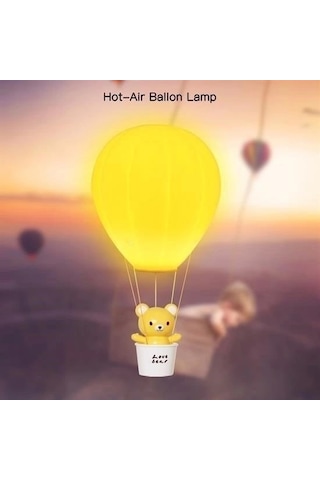 Buffer Balonlu Ayıcıklı Eğlenceli Dekoratif Gece Lambası Aydınlatması Renk