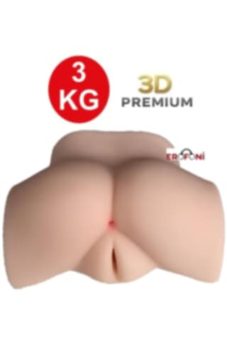 Erofoni Ultra Süper 21 Cm Realistik 3 Kg Gerçekçi 3d Model 2 İşlevli Suni Vajina Kalça Titreşimli Mastürbatör