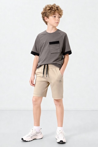Tommylife Bej Standart Fit Basic Performans Erkek Çocuk Şort - 11303 Bej