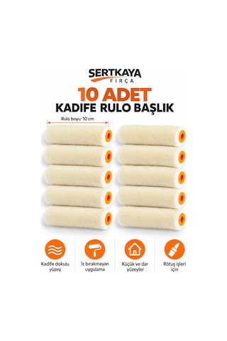Sertkaya Fırça Kaliteli 10 Cm Boya Rulo Yedeği Kadife 10'lu Paket - 926953451 Sertkaya Fırça Kaliteli 10 Cm Boya Rulo Yedeği Kadife 10'lu Paket - 926953451