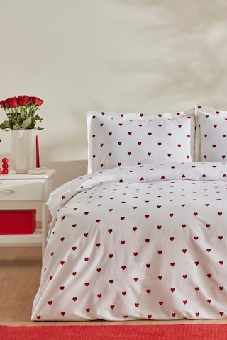 Kaşmir Home Sarah Anderson Amour Kalp Desenli Çift Kişilik Nevresim Takımı