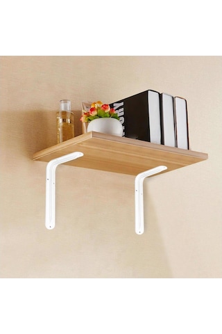 2 Adet Raf Altı Ayağı L Konsol Tüm Boyutlar - Raf Altı Kol Beyaz