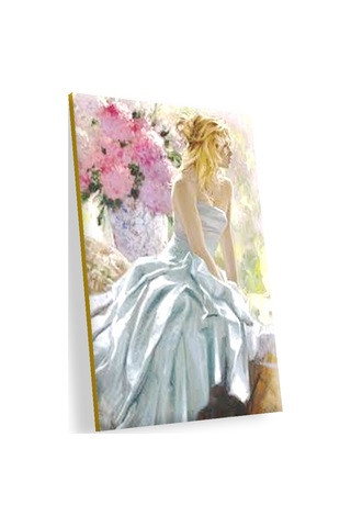 Cakasepetim Richard S Johnson Ressam Kadın Ve Vazoda Çiçekler Ahşap Mdf Tablo